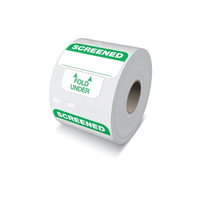 Expiring Screened Sticker, 2 Rolls of 500 Stickers with Fold Under Tab
