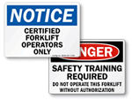 Certified Forklift Operators Signs