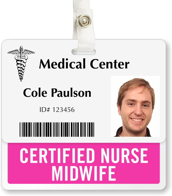 Certified Nurse Midwife Badge Buddy for Horizontal ID Cards Signs