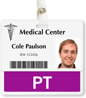 PT, Physical Therapist Badge Buddy for Horizontal ID Cards Signs