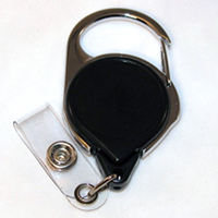 Badge Reel - No-Twist Carabiner - Black