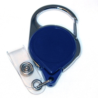 Badge Reel - No-Twist Carabiner - Blue