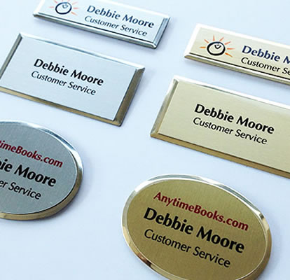 Custom Name Tags with Logo - Titanium Engraved Name Tags